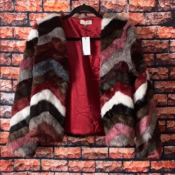 Sugarlips Jackets & Blazers - Chevron Faux Fur  Coat ,Jacket Sugar Lips